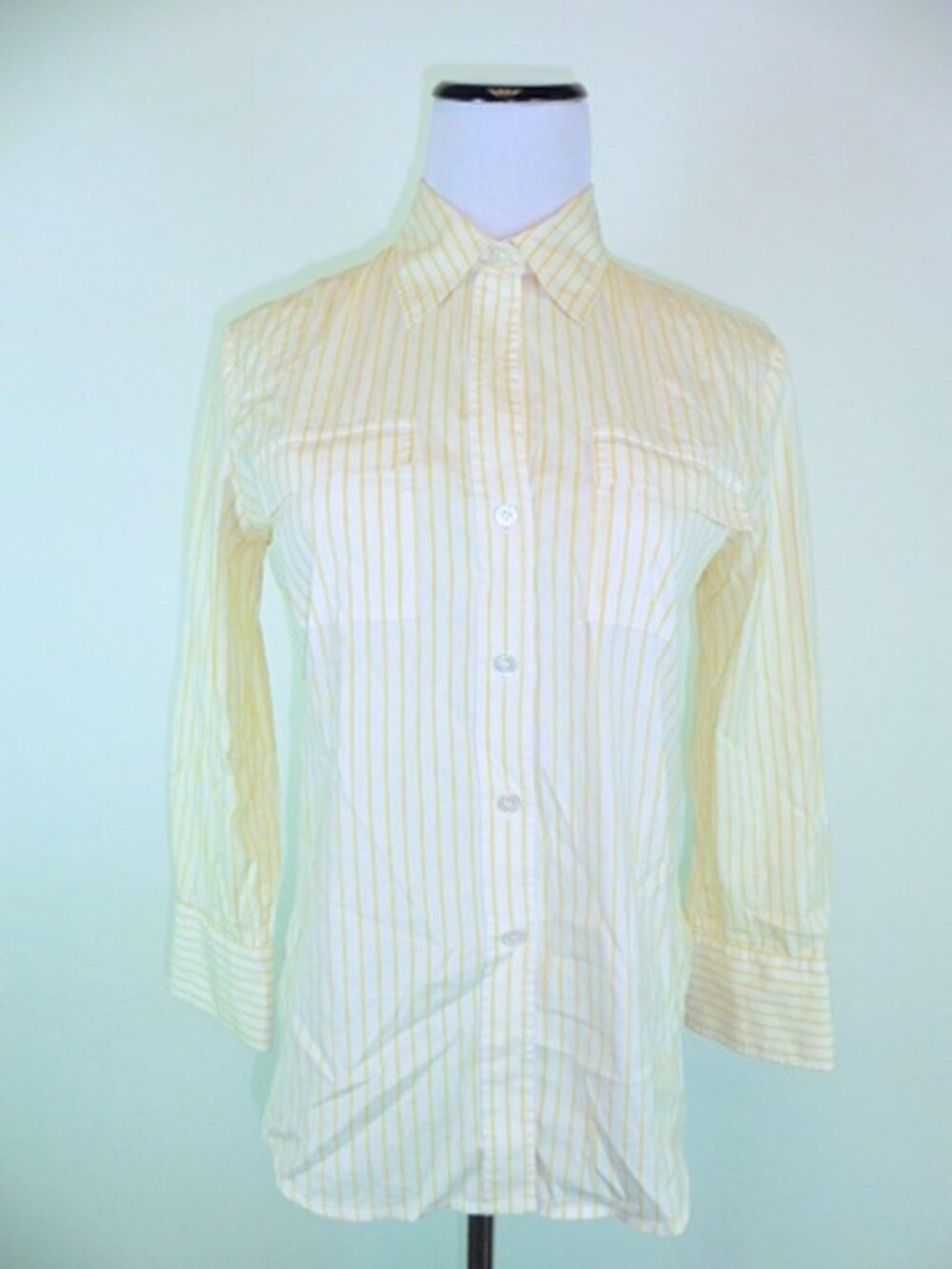 THEORY STRIPE BUTTON DOWN COTTON Shirt S